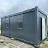 Unidad de stock 6×3 metros con ventanas lado largo izquierdo RAL 7016