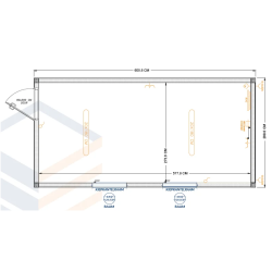 Unidad de stock 6×3 metros con ventanas lado largo izquierdo RAL 7016