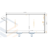 Unidad de stock 6×3 metros con ventanas lado largo izquierdo RAL 7016