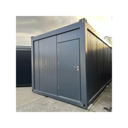 Unidad de stock 6×3 metros con ventanas lado largo izquierdo RAL 7016