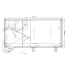 Modulo 6×3 metros con aseo y cocina RAL 7016