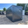 Contenedor habitable de 6,00 x 2,44 con cocina americana, WC y ducha.