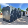 Contenedor habitable de 6,00 x 2,44 con cocina americana, WC y ducha.